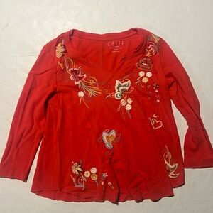 Embroidered Floral Longsleeve by Caite